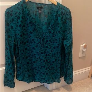 Teal Floral Women's Top